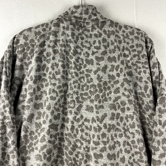 Sundry Cardigan Womens Large Large Leopard Print Open Front Cozy Soft Relaxed - Picture 12 of 15